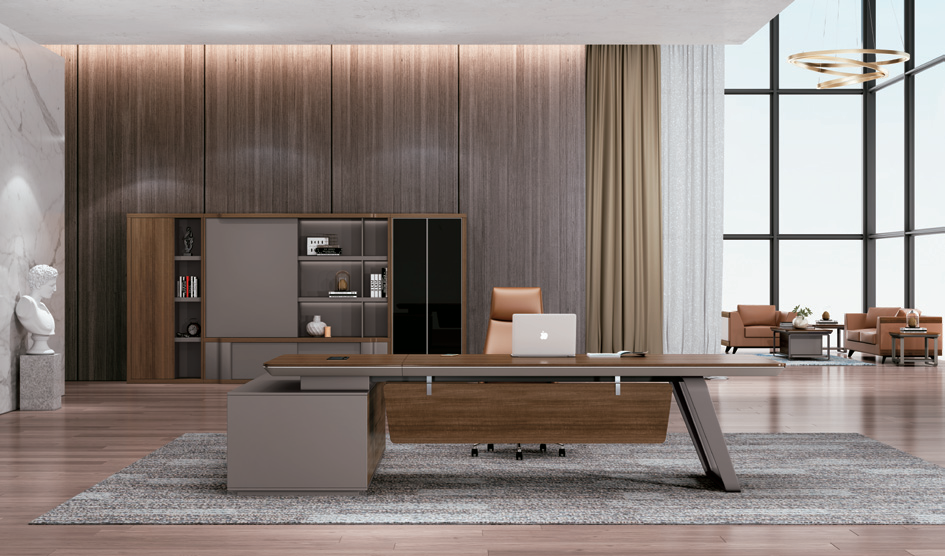 新达高梵 | 现代轻奢的实木办公桌为办公环境增色！