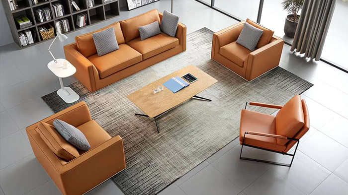 如何合理摆放办公室沙发茶几组合